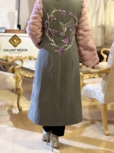 پالتو مجلسی با آستین صورتی