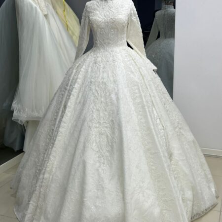 لباس عروس پوشیده پرنسسی شیک - مزون گالانت