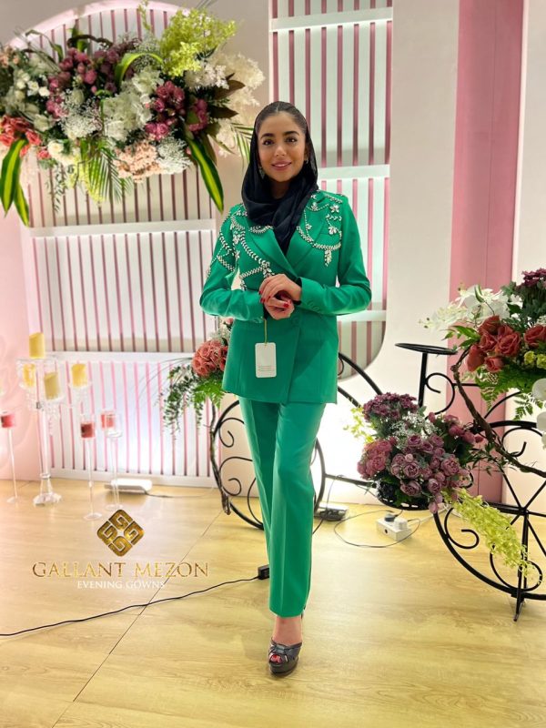 کت و شلوار زنانه مجلسی سبز اسپرت جدید مزون گالانت