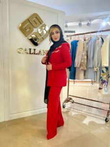 کت و شلوار زنانه مجلسی نارنجی جواهر دوز جدید - مزون گالانت
