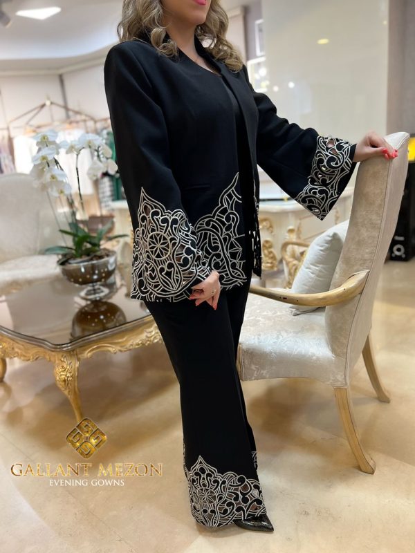 کت و شلوار زنانه مجلسی مشکی لاکچری مزون گالانت