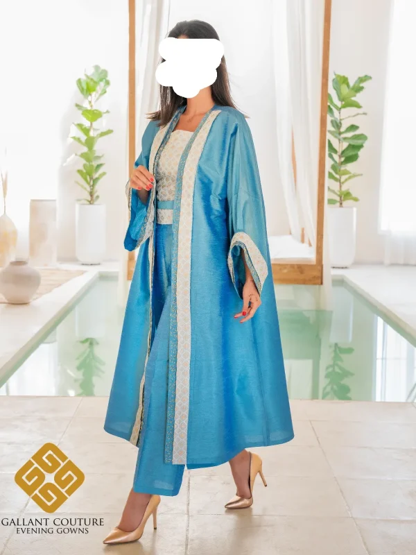 مانتو مجلسی ابریشم بلند لوکس مزون گالانت