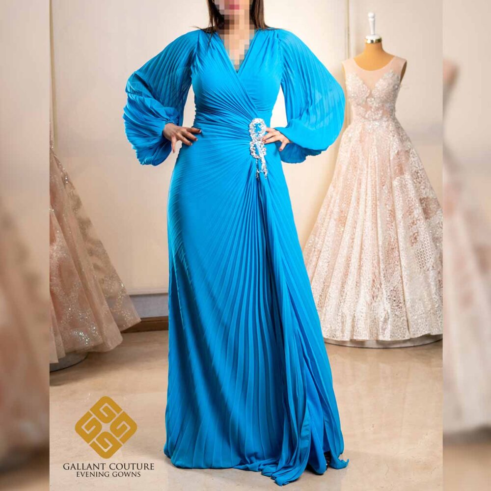 لباس مجلسی پوشیده آبی