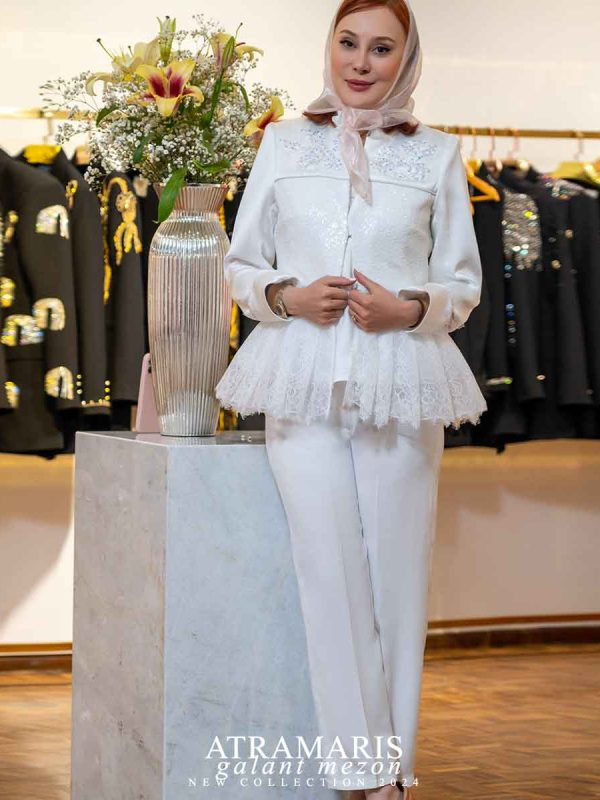 کت و شلوار سفید دخترانه