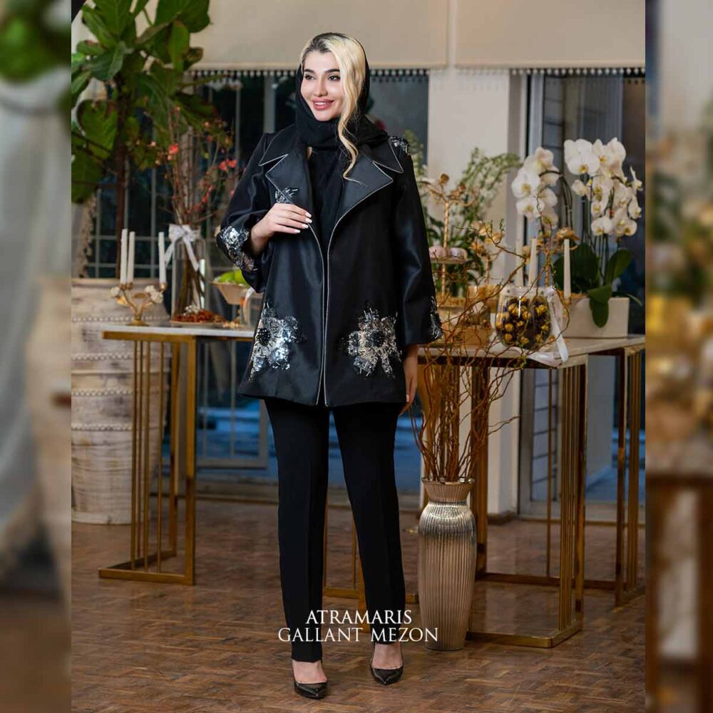 مانتو مجلسی مشکی مزونی