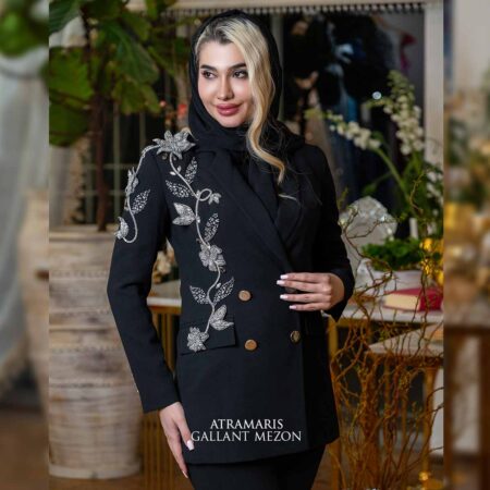 کت و شلوار زنانه مشکی کار شده