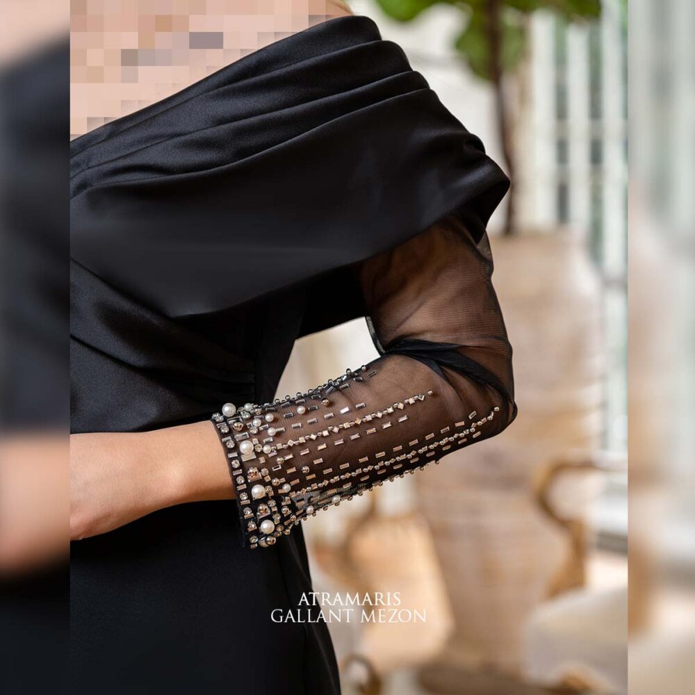 پیراهن مجلسی بلند مشکی - تصویر 3