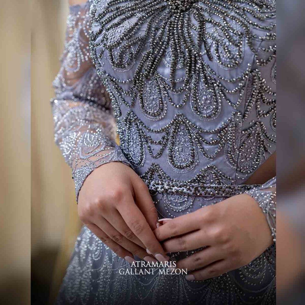 لباس شب پوشیده جواهر دوزی شده - تصویر 3