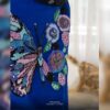 مانتو کتی آبی جواهر دوزی شده - تصویر 5