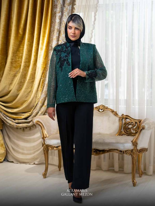کت و شلوار زنانه سبز کوتاه