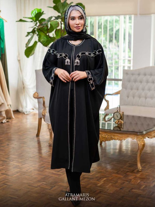 مانتو مشکی عبایی مزونی