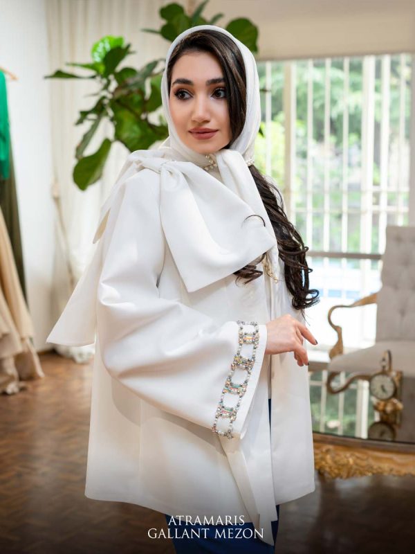 مانتو سفید دخترانه لاکچری