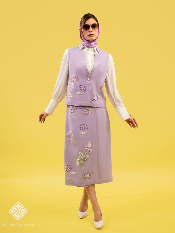 کت دامن مجلسی یاسی گلدوزی شده