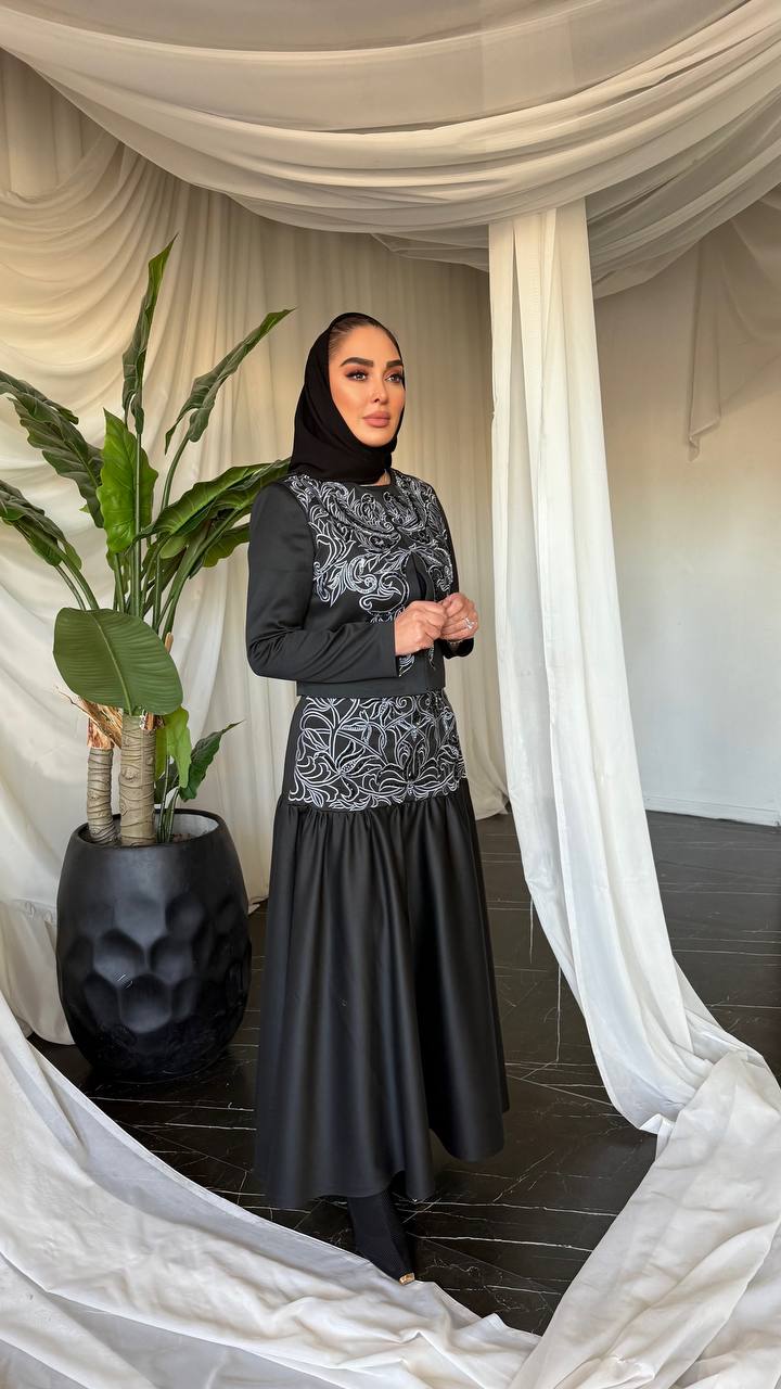 کت دامن گلدوزی ابریشم هنر بی نظیر دست