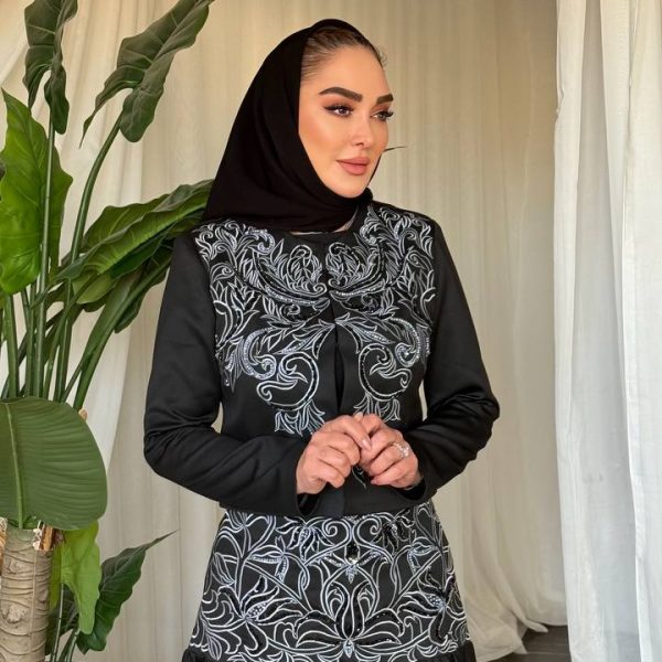 کت دامن گلدوزی ابریشم هنر بی نظیر دست