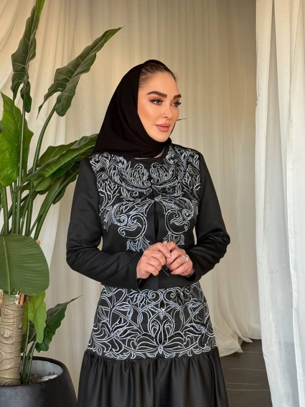 کت دامن گلدوزی ابریشم هنر بی نظیر دست