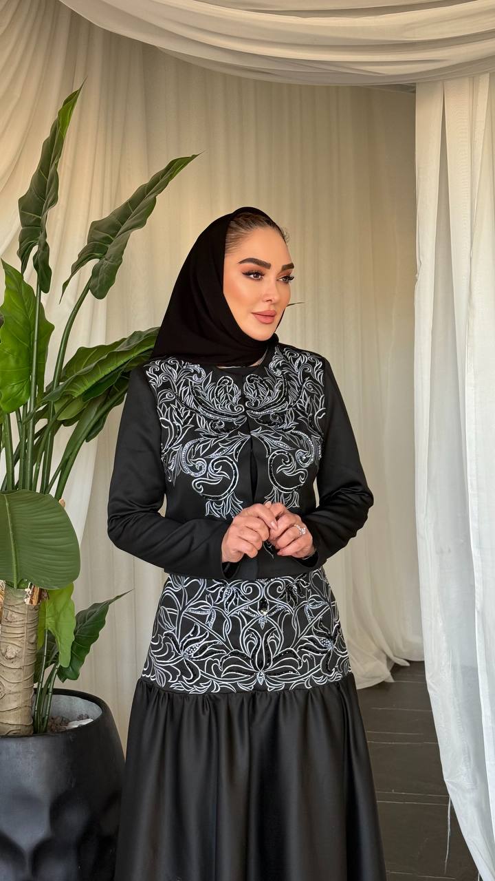 کت دامن گلدوزی ابریشم هنر بی نظیر دست