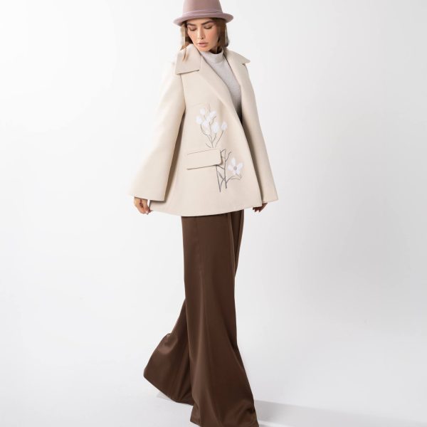 پالتو فوتر ترک فری سایز گلدوزی و تکه دوزی ابریشم