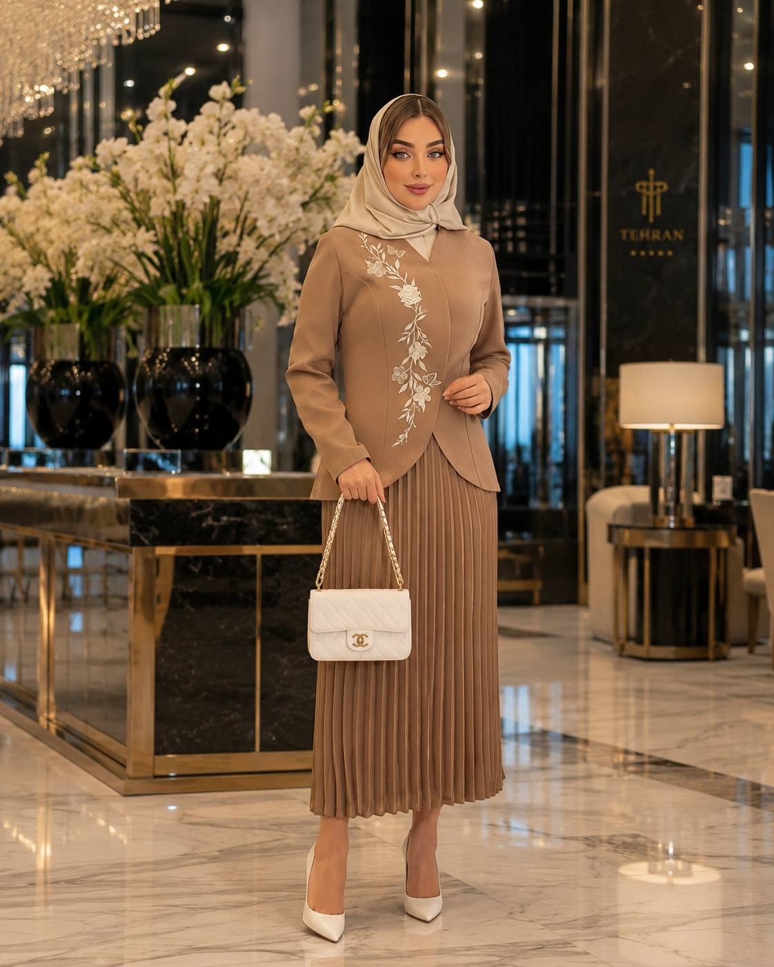 کت شتری گلدوزی با دامن پیلی