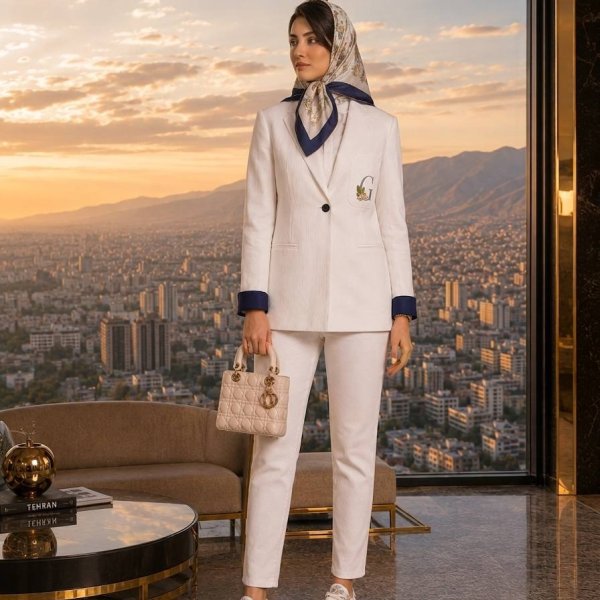 کت شلوار کرم مجلسی عقد