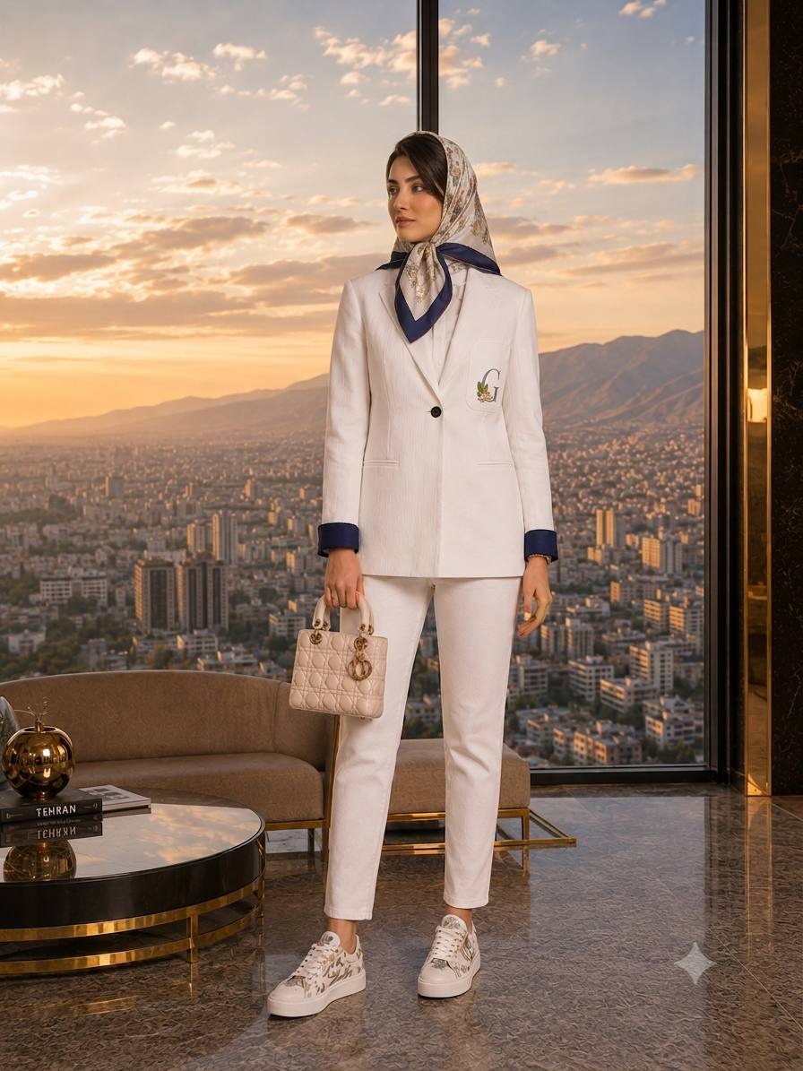کت شلوار کرم مجلسی عقد